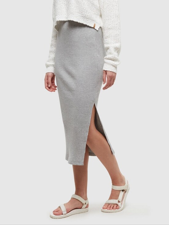 tentree Dresses & Skirts - Tentree Ribbed Knit Midi Skirt with Side Slit